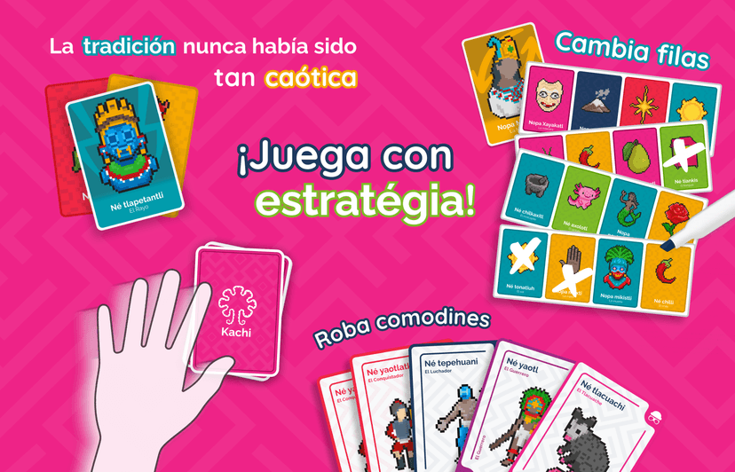 Parte trasera de la caja de Tlaloteria con instrucciones