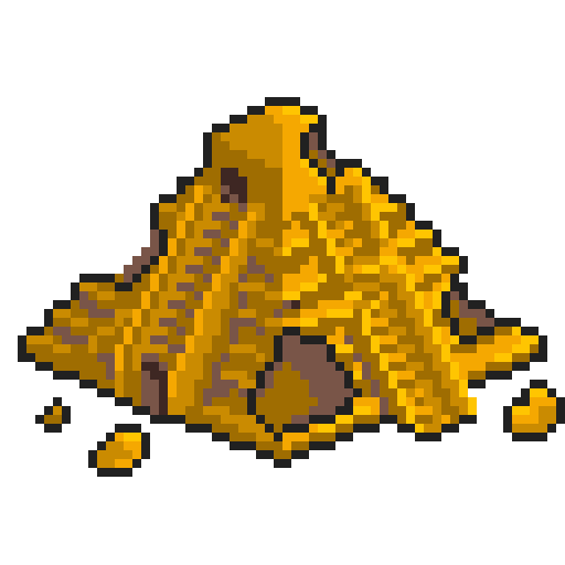 Pirámide rota en pixel art