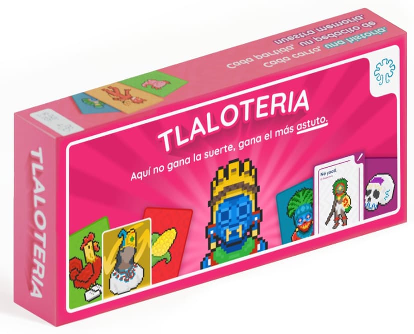 Vista frontal de la caja de Tlaloteria